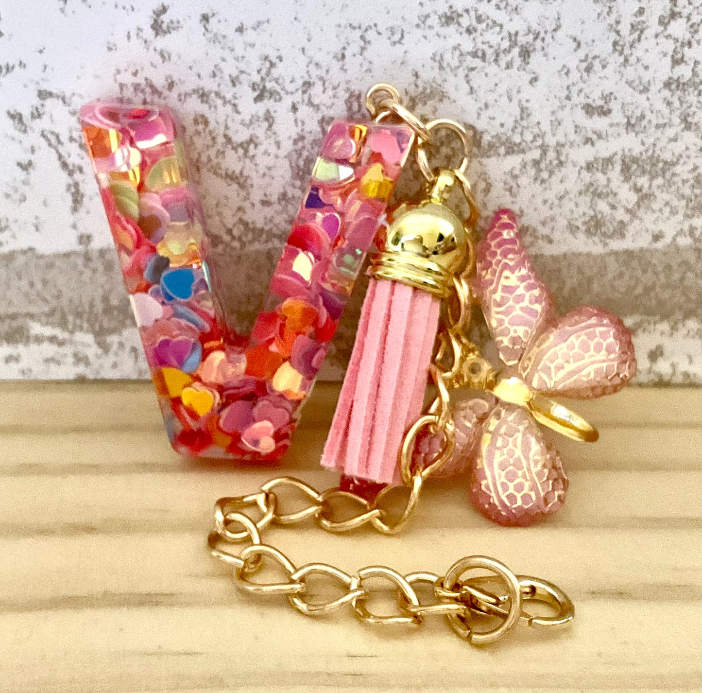 Letter keychain charm