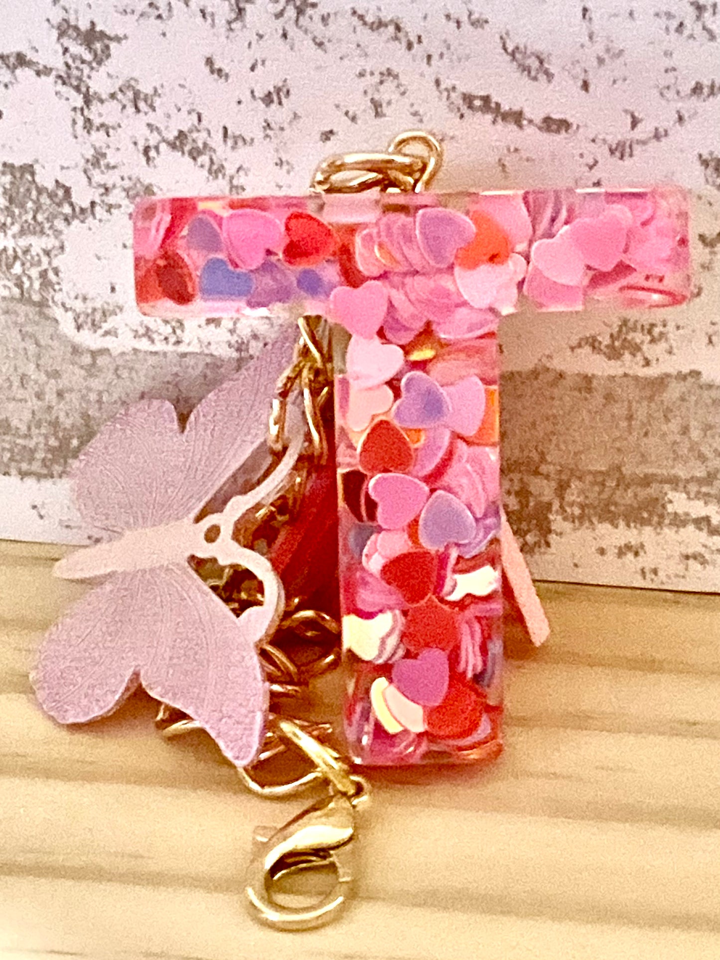 Letter keychain charm