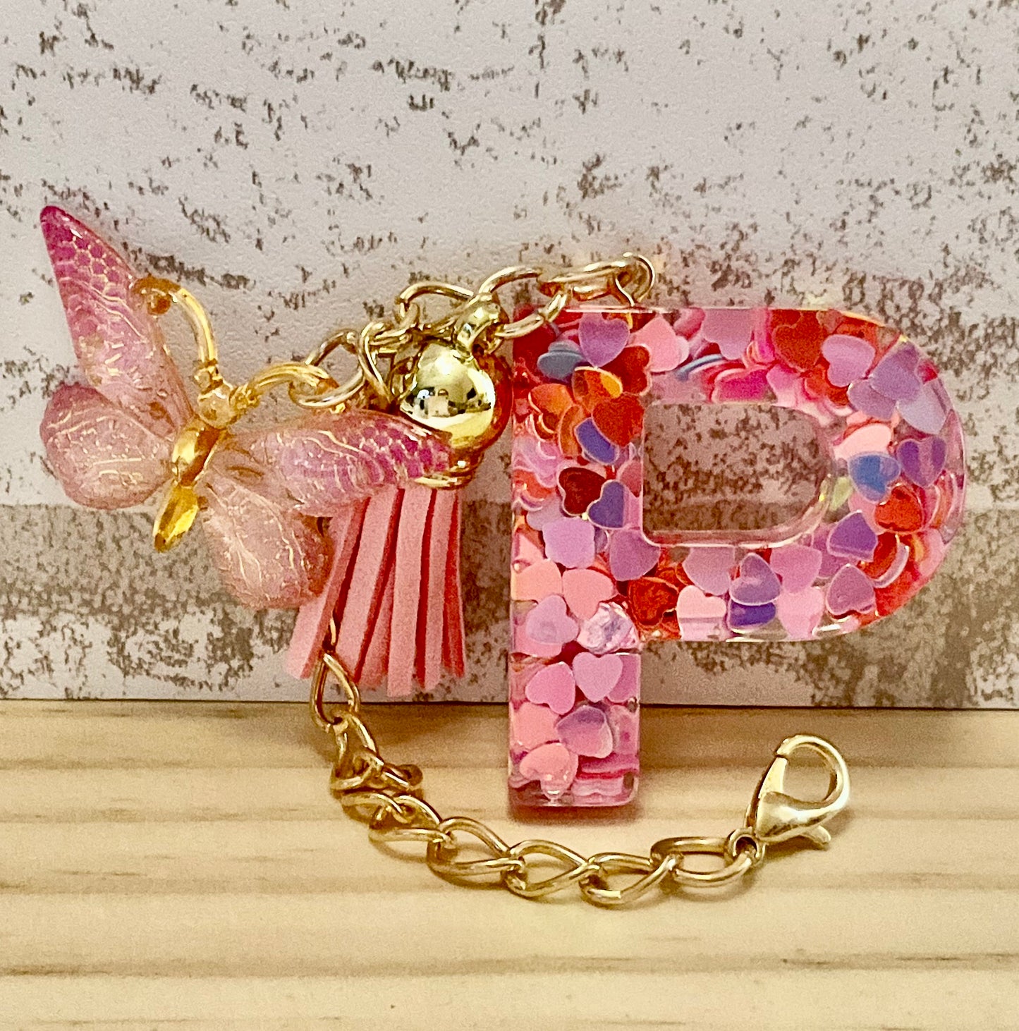 Letter keychain charm