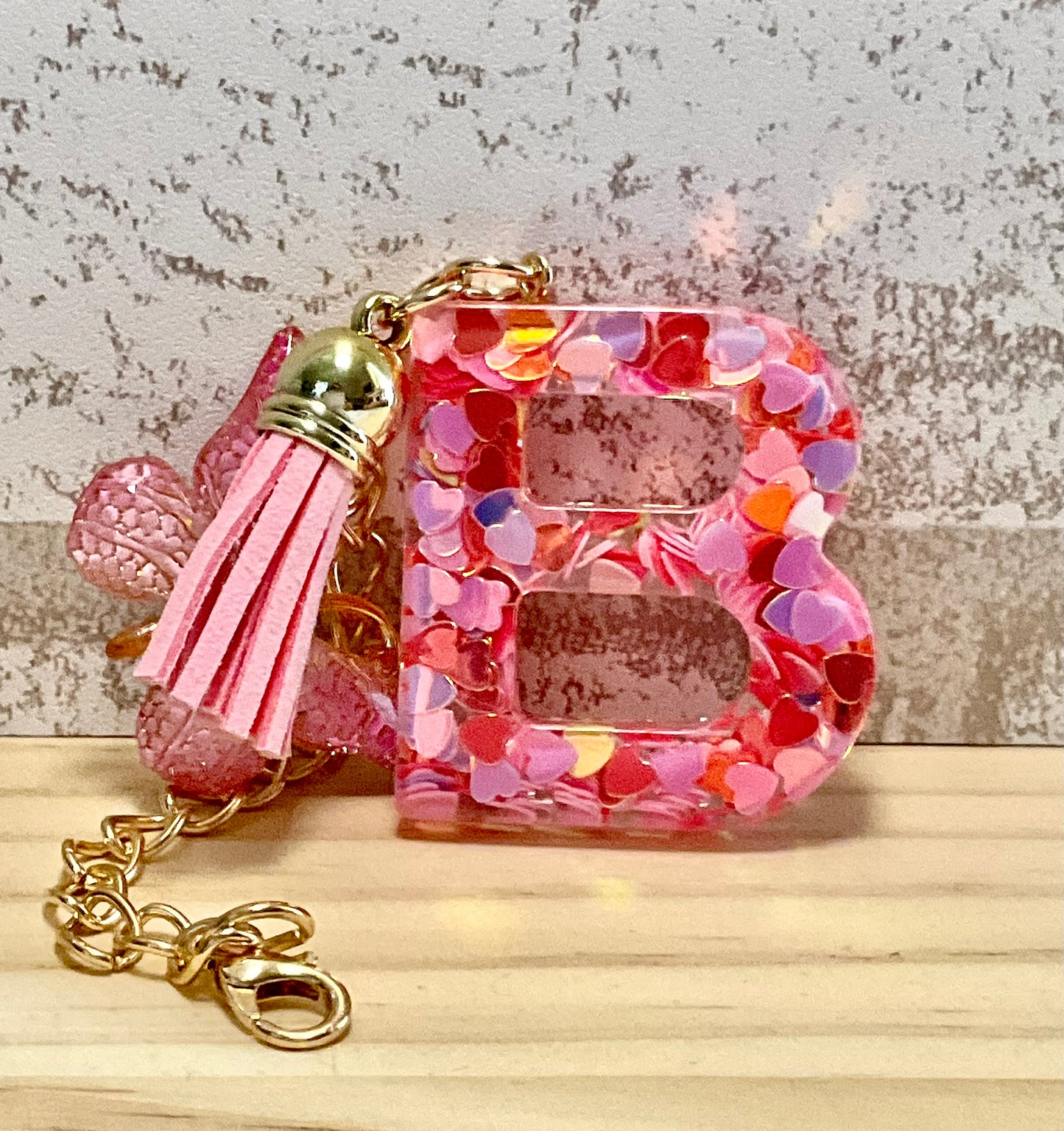 Letter keychain charm