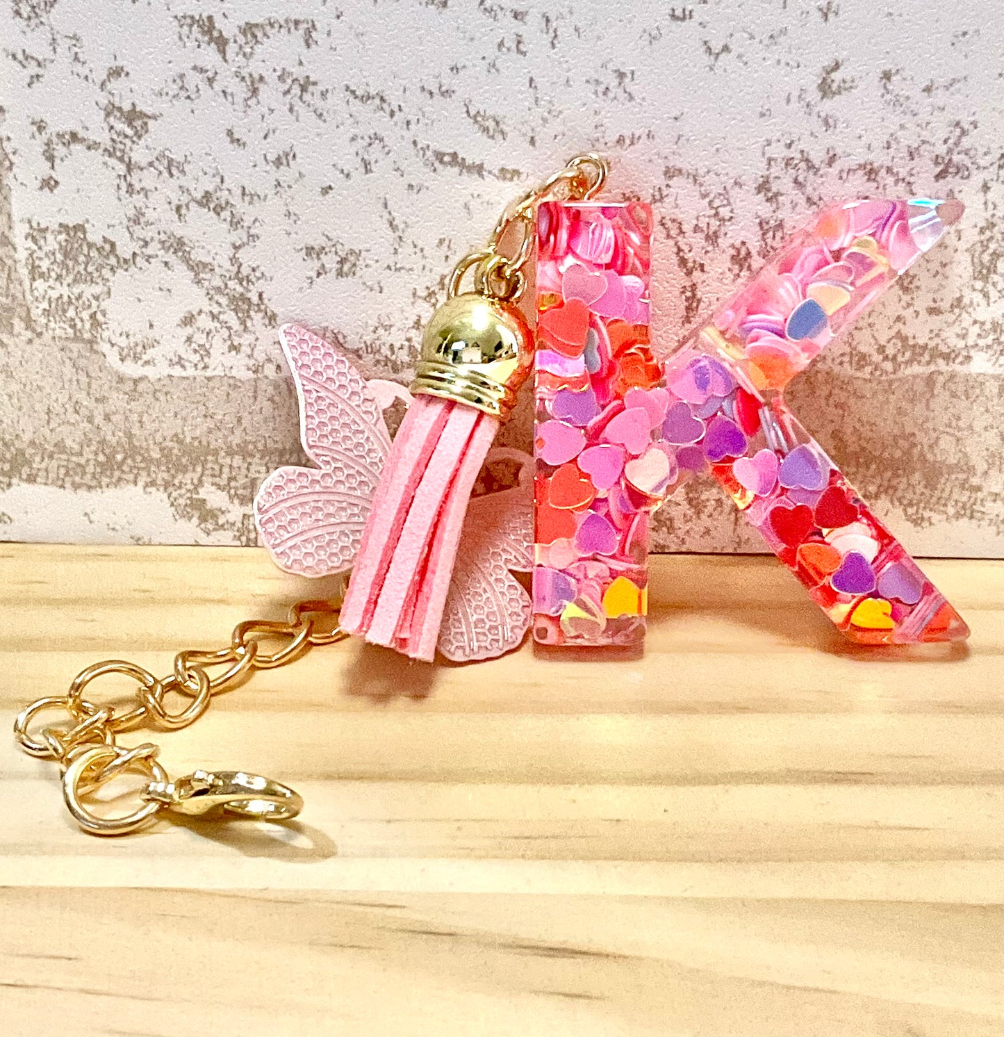 Letter keychain charm