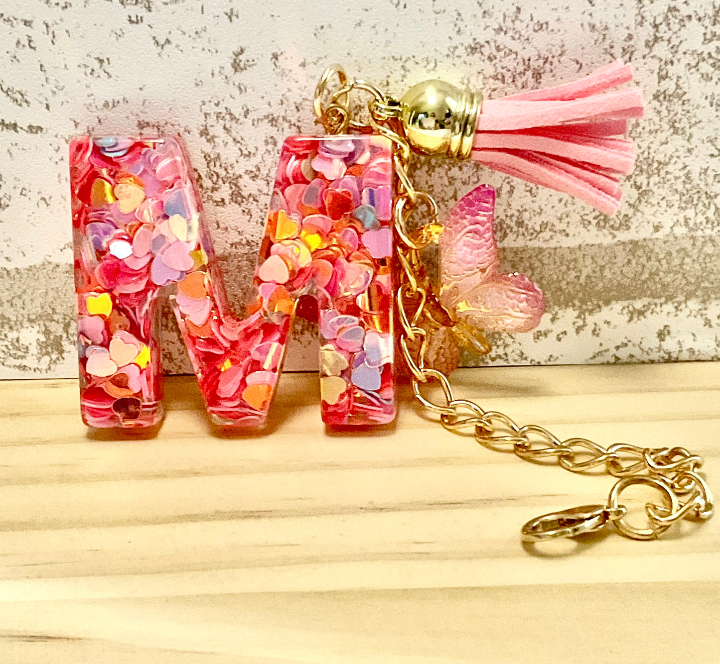 Letter keychain charm