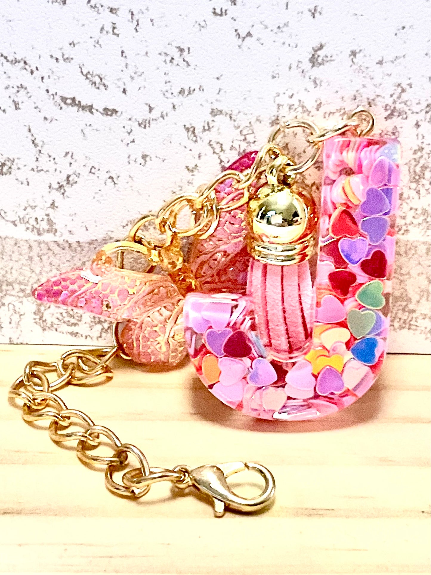 Letter keychain charm