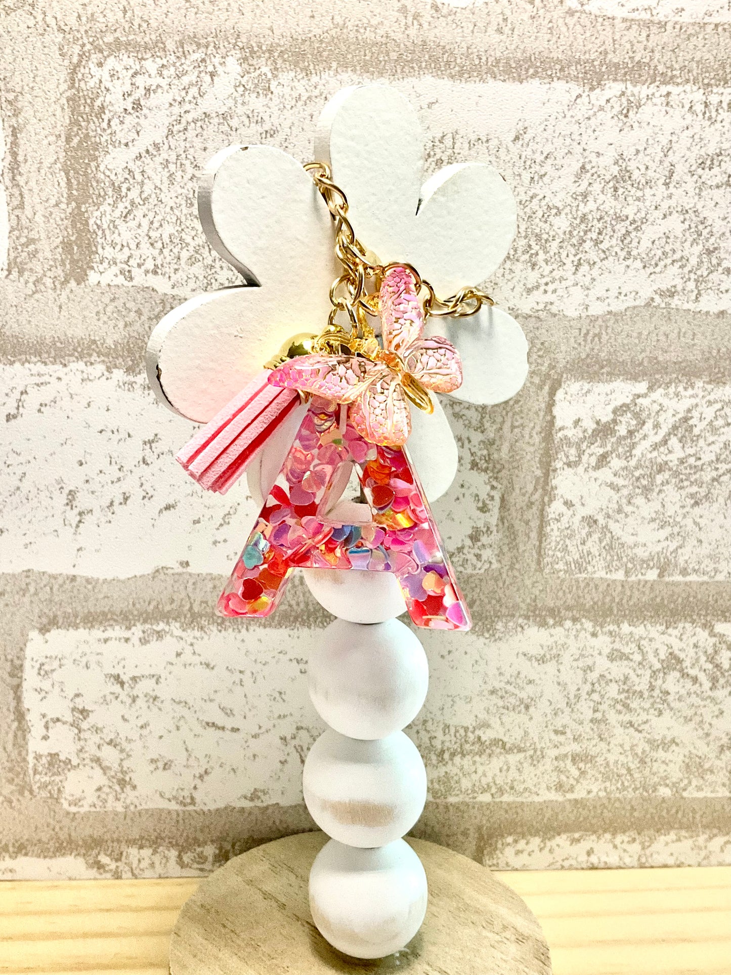 Letter keychain charm