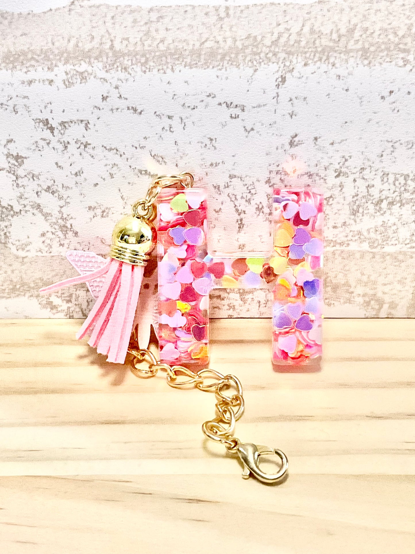 Letter keychain charm