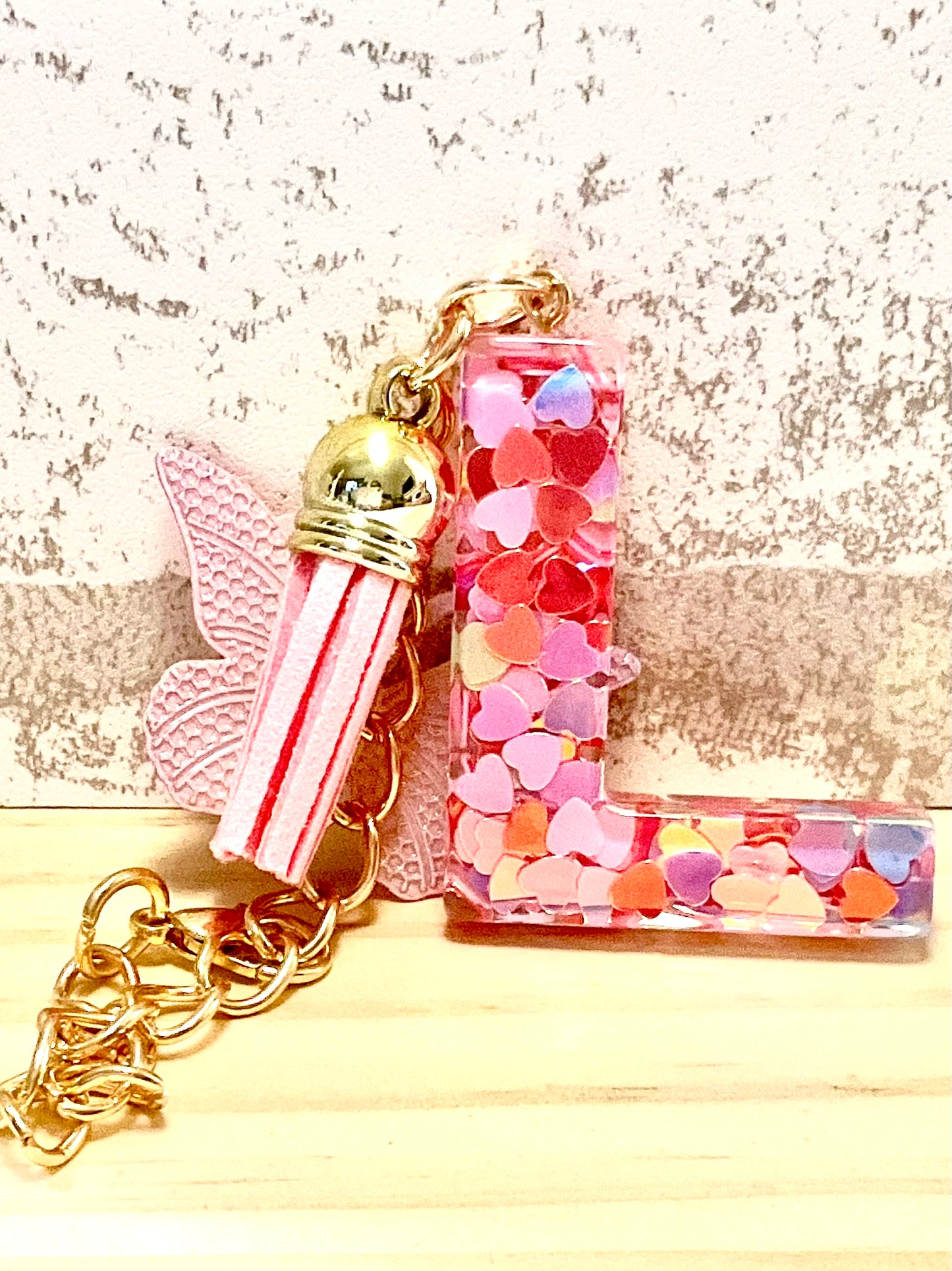 Letter keychain charm