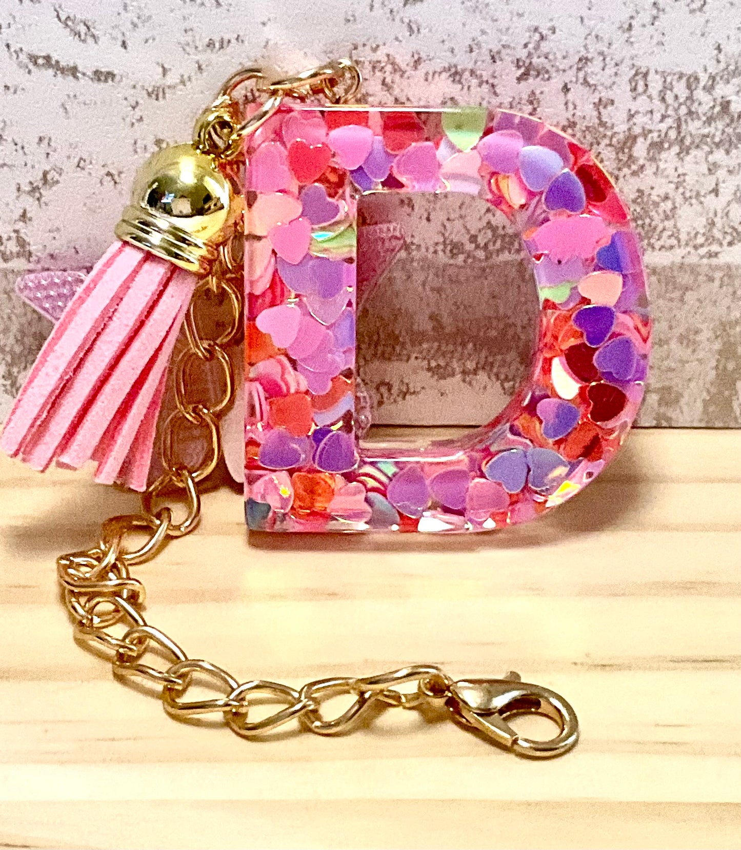 Letter keychain charm